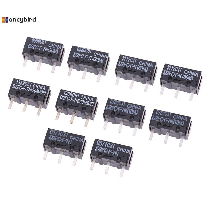 Honeybird เมาส์ 2 ชิ้น Micro D2FC-F-7N 10M 20M ของ D2FC-F-K(50M) -RZ D2F D2F-01 D2F-01F-L D2F-7F-F-F