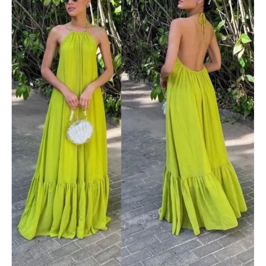 ✅พร้อมส่ง✅Women's Dress Dresses for Women Tie Backless Halter Dress
