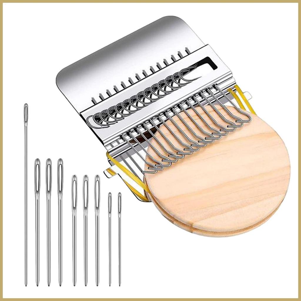 Knit Patch Loom Kit เครื่องมือขนาดเล็กแบบพกพา 9 เข็มถัก Patch Darning Loom สําหรับผู้ชายผู้หญิงเริ่ม