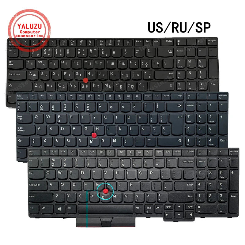 US แป้นพิมพ์แล็ปท็อปสําหรับ Lenovo Thinkpad E580 E585 E590 E595 L580 L590 T580S T590 R590 P52 P53 P7