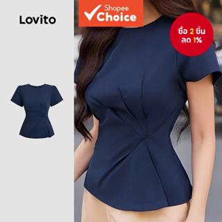 ผู้หญิงที่สง่างามเสื้อจีบเย็นและสะดวกสบายฤดูใบไม้ผลิ/ฤดูร้อน…