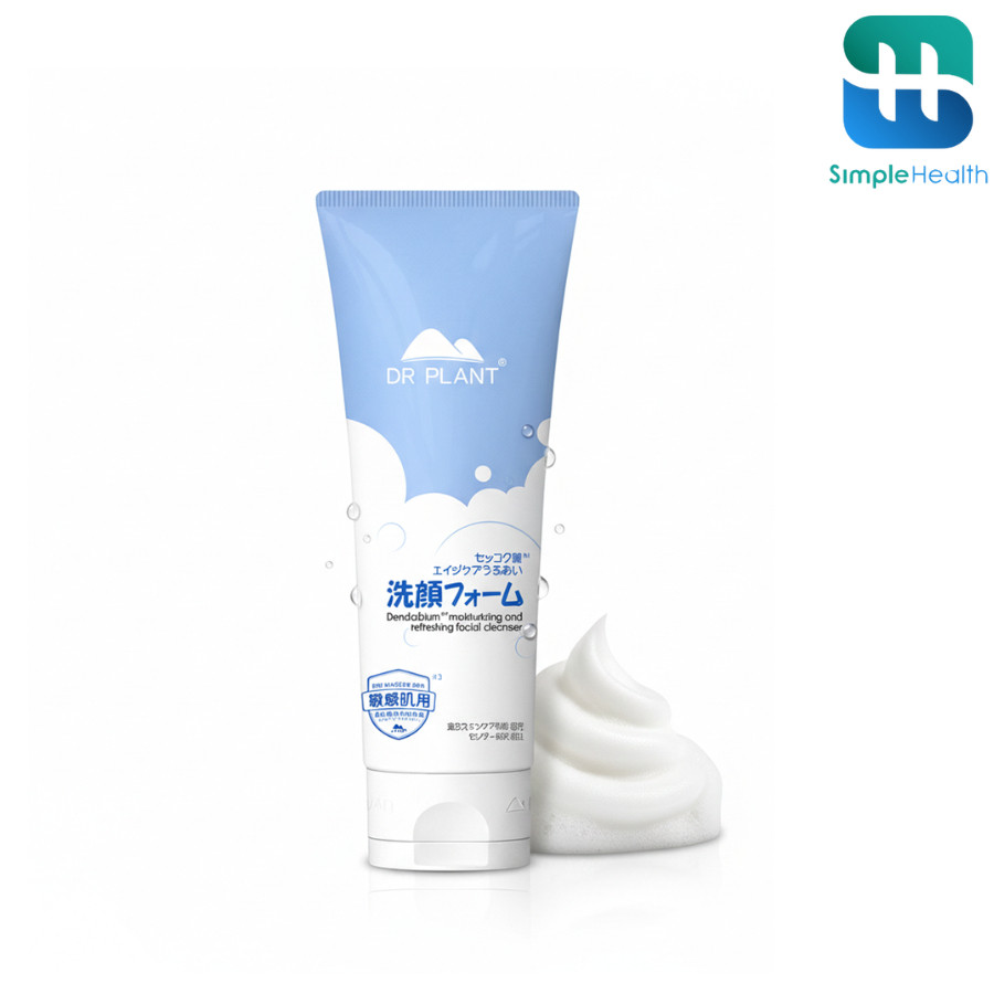Simple Healthcare โฟมล้างหน้าผิวแพ้ง่าย Facial Cleanser สูตรอ่อนโยนต่อผิว สารสกัดจากกล้วยไม้ 120g.