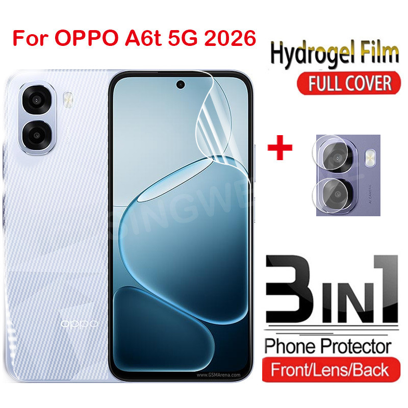 ป้องกันหน้าจอสําหรับOppo A6t A6s A6i A6x A6c A6 Pro 4G 5G 2026 ด้านหน้ากลับเลนส์คลุมทั้งหมดป้องกันHydrogelกล้องด้านหลังป้องกันฟิล์ม