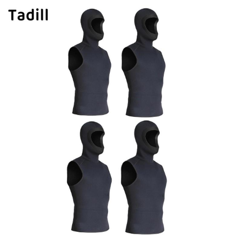 Tadill 3 มม. Neoprene Wetsuit Hooded Vest สำหรับผู้ชายและผู้หญิง ใช้งานได้ในกิจกรรมทางน้ำ เช่น การดูปะการังและการพายเรือคายัค