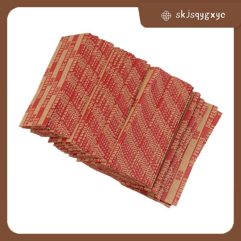 skjsqygxyc100 ชิ้น Penny Coin Wrappers Penny Sleeves Flat As Shown Paper Penny Rolls Wrappers