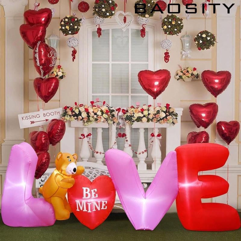 [Baosity] 9ft Valentine Inflatables ตกแต่งกลางแจ้ง Love Letters ไฟ LED Blow up