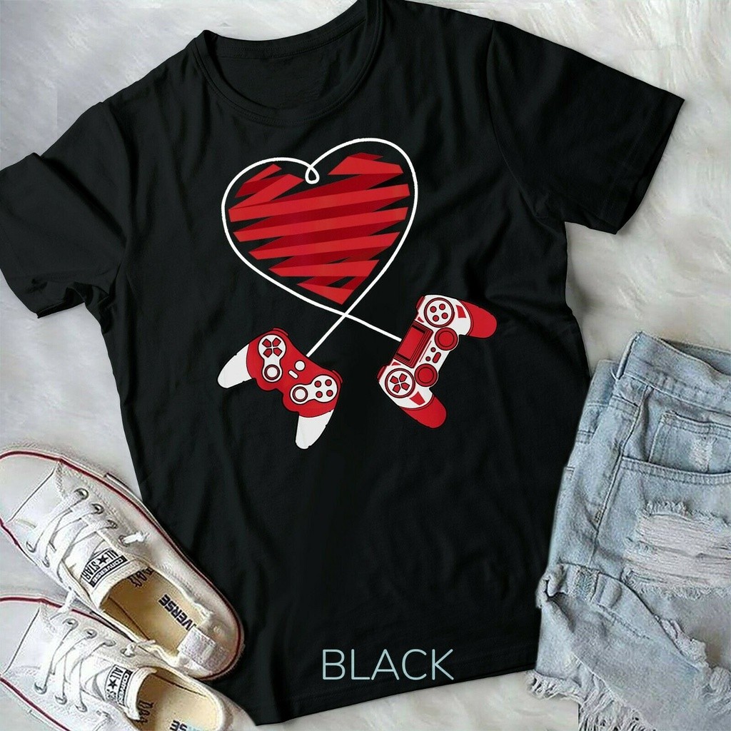 ❤️ชุดสำหรับคู่รัก❤️ Valentines Day Gamer Shirt Controller Boys Valentine Unisex T-Shirt