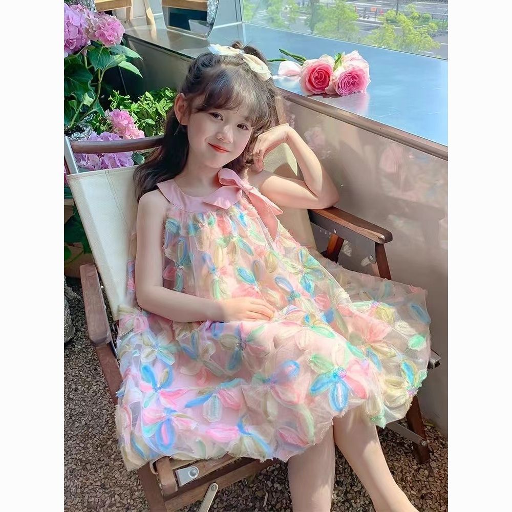2026แฟชั่น2026สาวฤดูร้อนชุดชุด2025เสื้อผ้าเด็กสไตล์ใหม่ตาข่ายกระโปรงเด็กฤดูร้อนกระโปรงสาวปุยผ้ากอซเจ้าหญิงกระโปรงปลาค็อด ดีบีเจเค