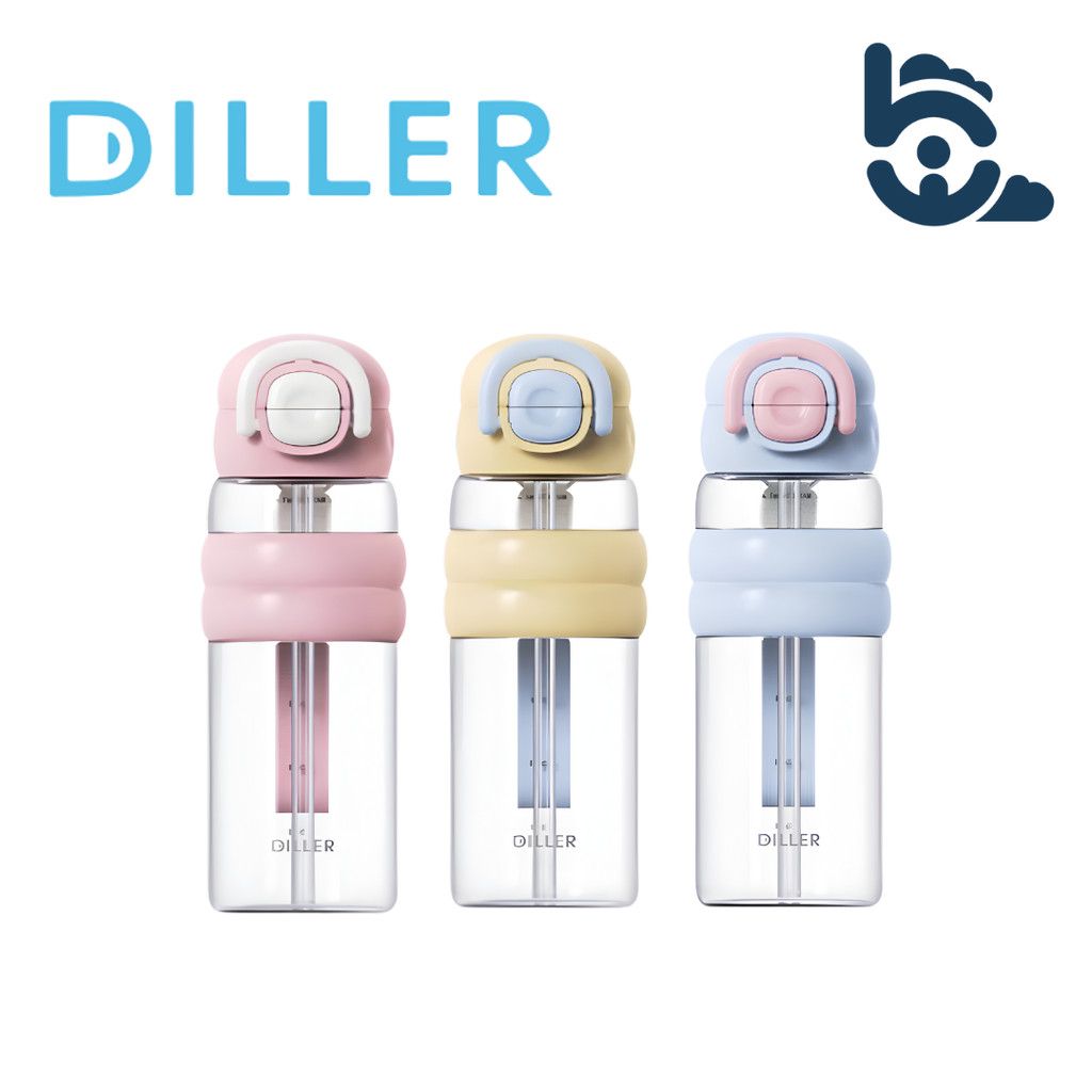 Diller [D2581] ขวด Tritan มัลติฟังก์ชั่นพร้อมหลอดและพวย (700ml) - 1 ชิ้น *สีสุ่ม*