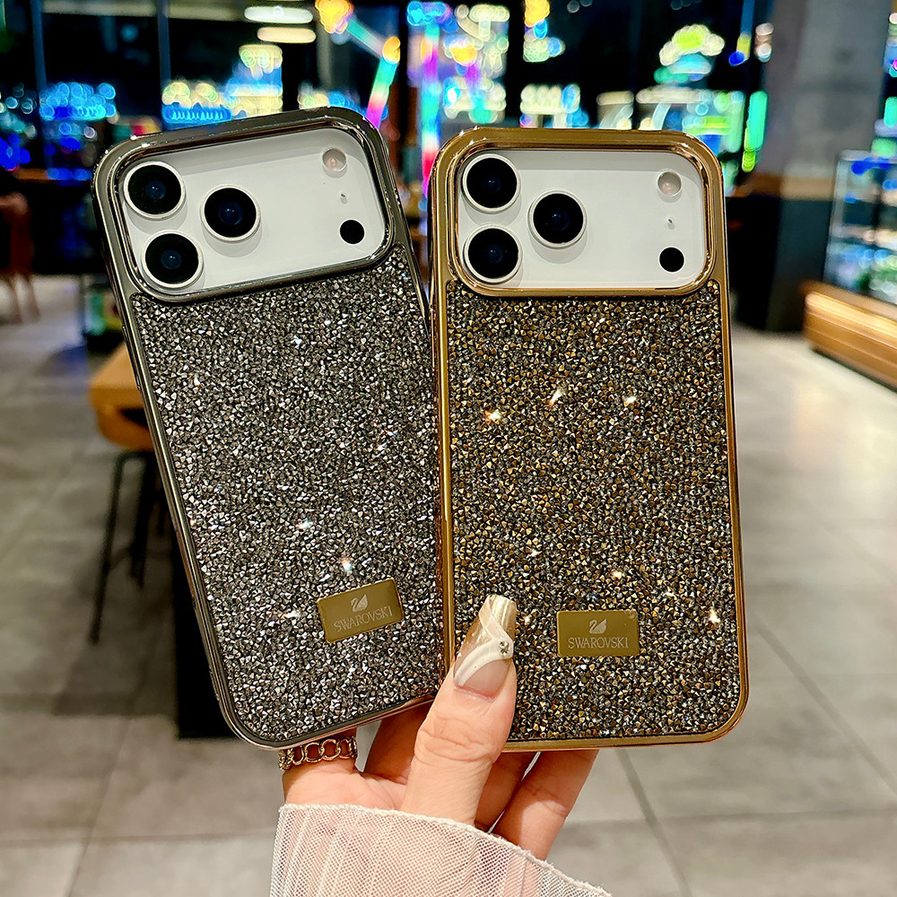หรูหราเพชรเงาเคสโทรศัพท์สําหรับ IPhone 17 Pro Max 16 ProMax IP 13 PRM 14 15 Pro Max 17Promax