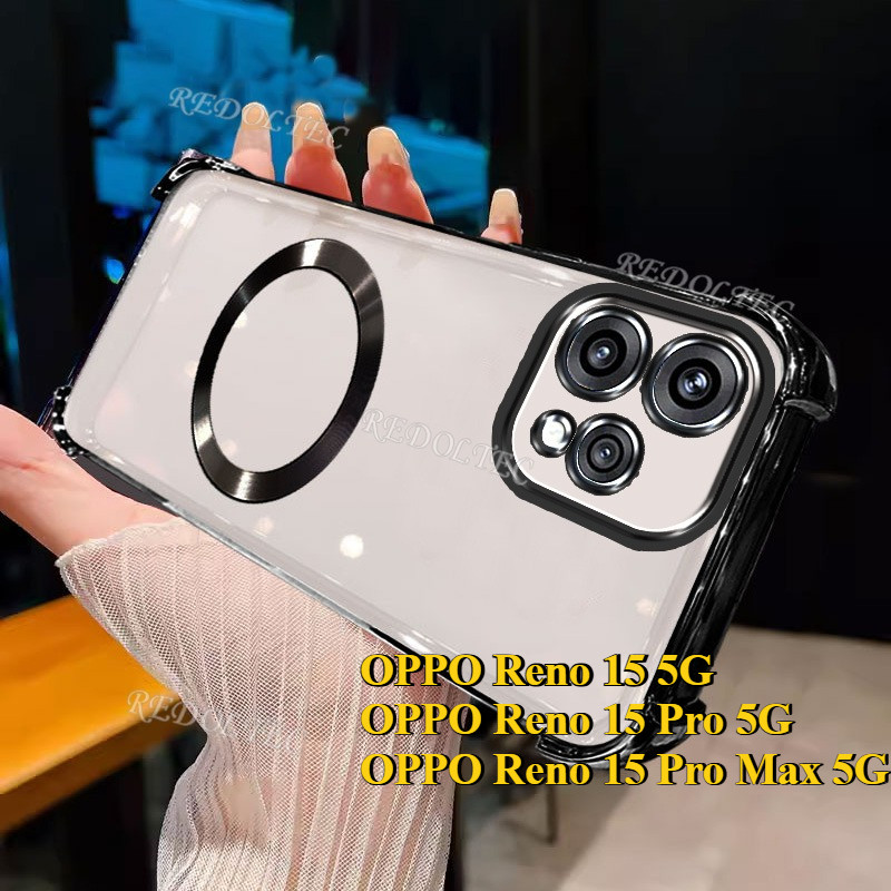 OPPO Reno 15 15Pro 15 Pro Max 5G เคสใหม่แม่เหล็กกันกระแทกโปร่งใสพร้อมแหวนแม่เหล็ก 2025 ออกแบบใหม่ปลอกใส OPPO Reno15 Pro Reno 15 ProMax Ultra Thin Soft Phone Cover