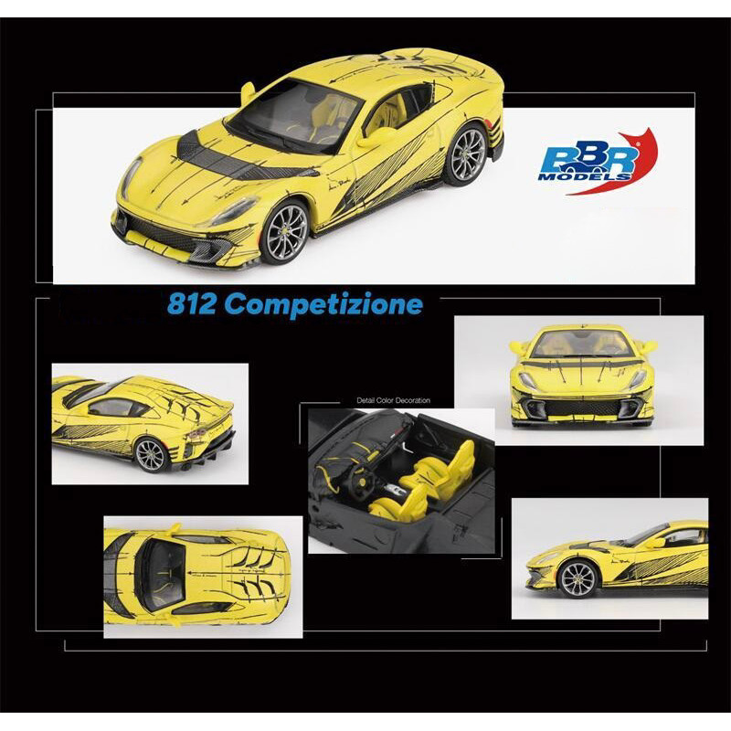 BBR 1:64 812 Competizione Tailor Made Yellow รถโมเดล Diecast