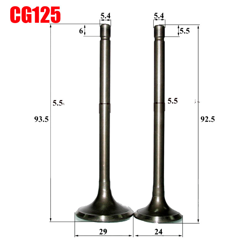 Engine Valve Set for Honda Kymco Lifan Loncin Qjmotor Dayun GY6125 JH70 YBR125 CB125 CG150 GN125 AN1