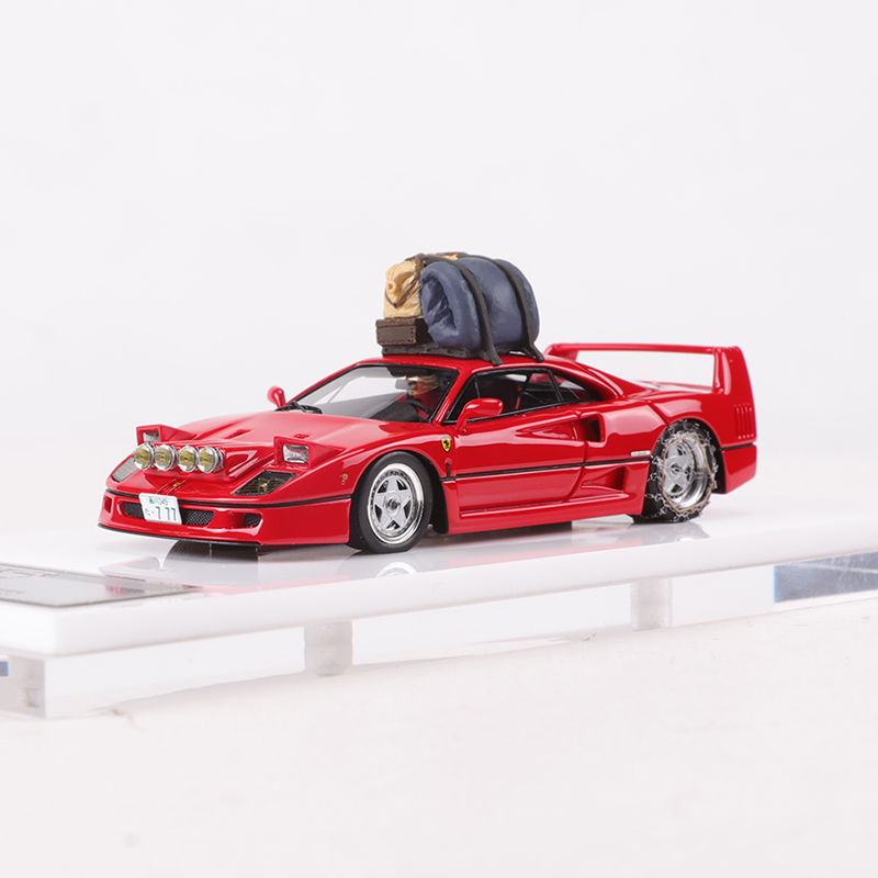 MY64 1: 64 Ferrari F40 Christmas Snow Edition จําลองรถเรซิ่นคอลเลกชันเครื่องประดับ