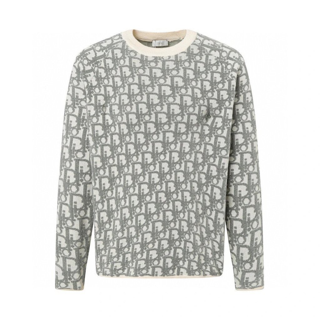 1: 1 ยิงจริงมาตรฐานดั้งเดิมสวมใส่รสชาติที่ไม่ซ้ํา!K เสื้อกันหนาวแจ็คเก็ต Jacquard รอบคอสบายๆแขนยาวเส