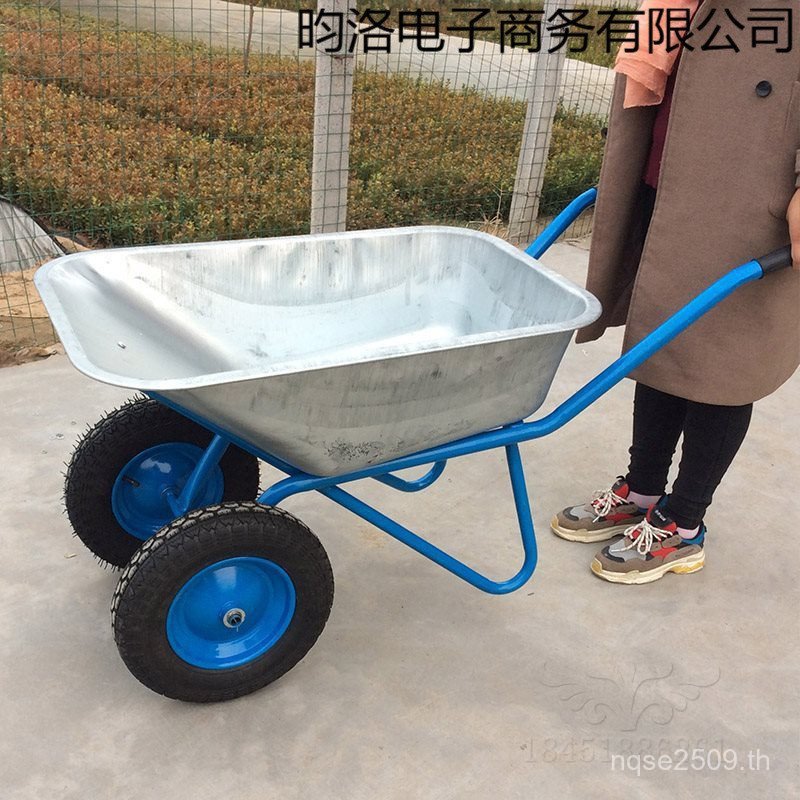 Dump โพสต์ทรายมนุษย์สถานที่ก่อสร้างรถเข็น Unicycle ขยะสวนแพคเกจการเกษตรรถเข็น Double Wheel Construct