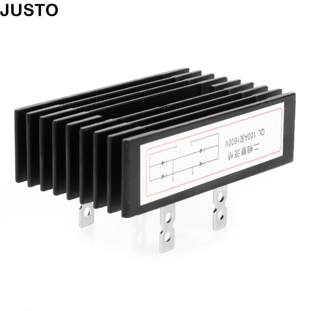 JUSTO Bridge Rectifier 100A, 1600V 4 Pin Bridge Rectifier, High Power 2-Phase สีดํา QL-100A Bridge R