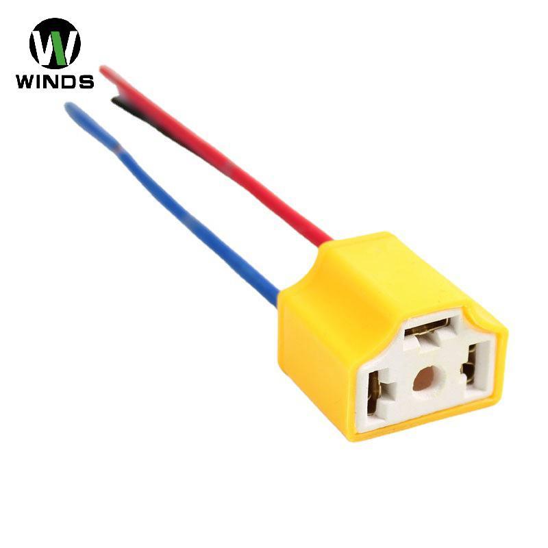 ODS คุณภาพสูง H4 สามหลุมเซรามิคสายไฟรถหลอดไฟโคมไฟสายรัดปลั๊ก Soet ขายร้อนอัตโนมัติ H4 Connector Plug