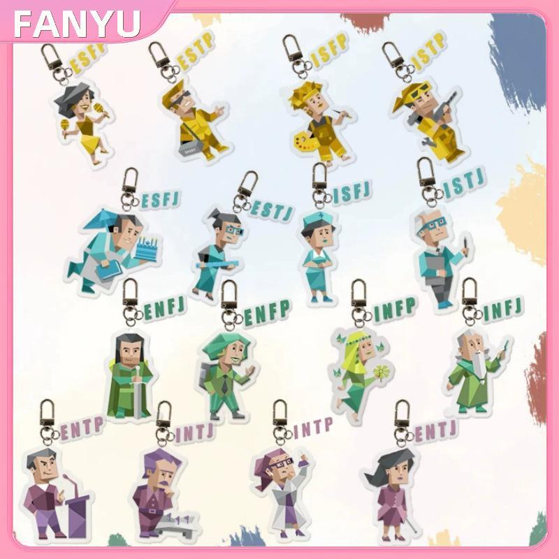 พวงกุญแจสร้อยคอน่ารักจากอะคริลิค ในสไตล์การ์ตูน MBTI พร้อมหูฟังจี้ ของขวัญสำหรับคนในครอบครัว BAPA โด