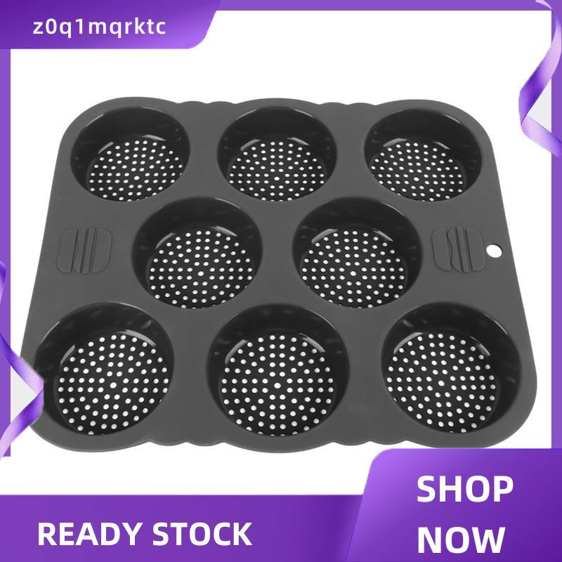 z0q1mqrktc แฮมเบอร์เกอร์ Bun แม่พิมพ์ซิลิโคน 8 ช่อง Easy Release แฮมเบอร์เกอร์ Bun แม่พิมพ์ Pan เครื
