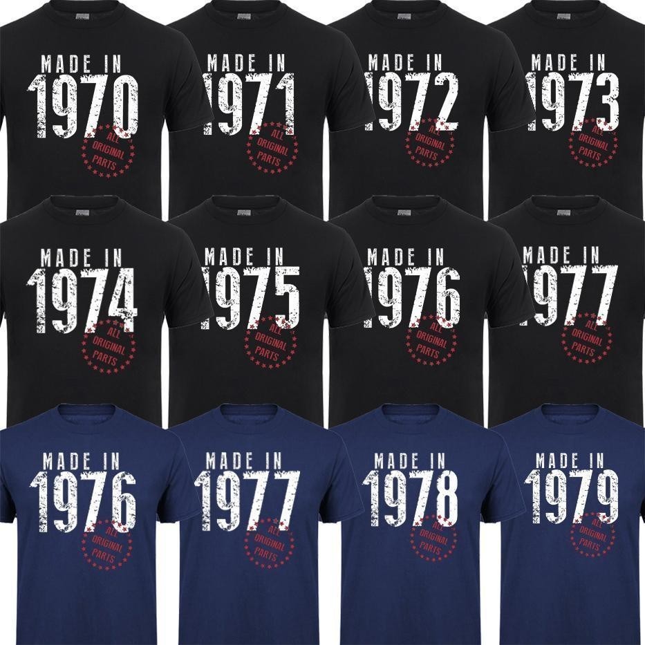 Vintage Made in 1970/1971/1972/1973/1974/1975/1976/1977/1978/1979 เสื้อยืดผู้ชาย Retro 1970s เสื้อผ้าพ่อวันเกิดเสื้อยืด