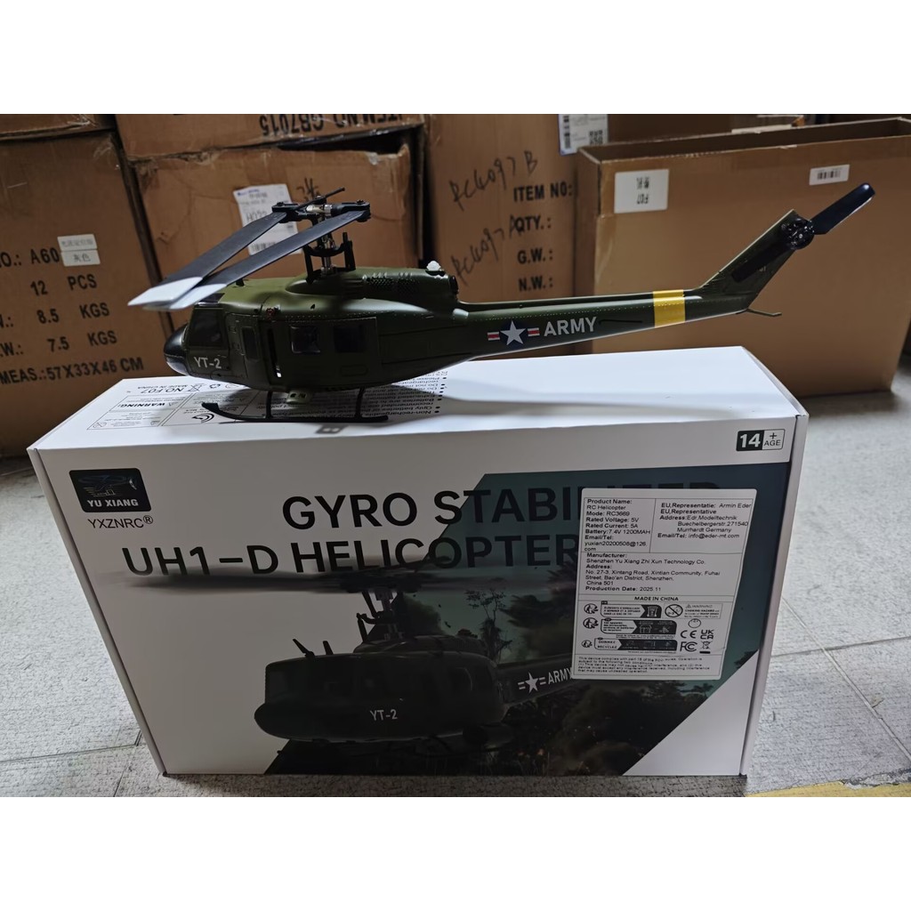 YUXIANG F07 1:34 UH-1 Huey Aileronless เฮลิคอปเตอร์ 2.4G 6CH Dual Brushless มอเตอร์ 120m 6 แกน Gyro 