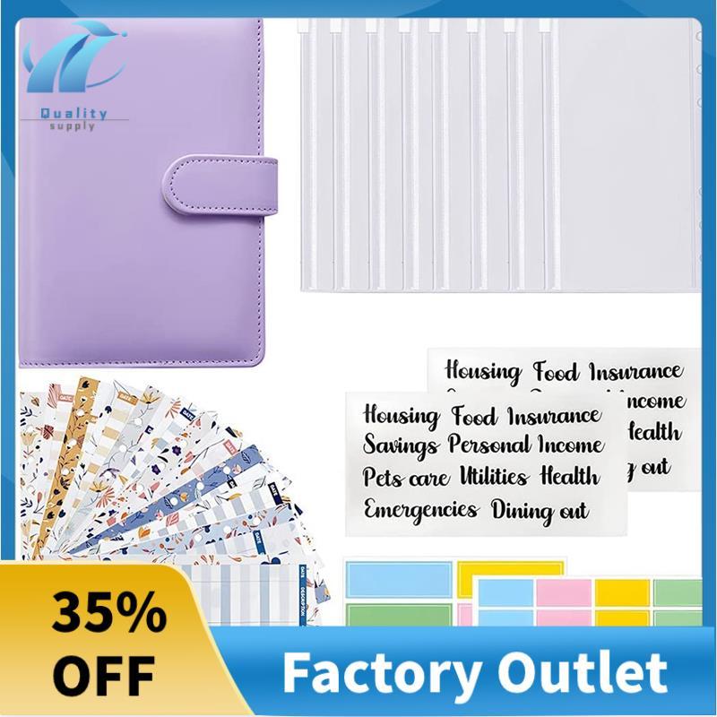 Superb Budget Binder พร้อมซองเงินสดสําหรับ Budgeting,A6 Saving Binder กระเป๋า,Expense Budget แผ่น,สํ