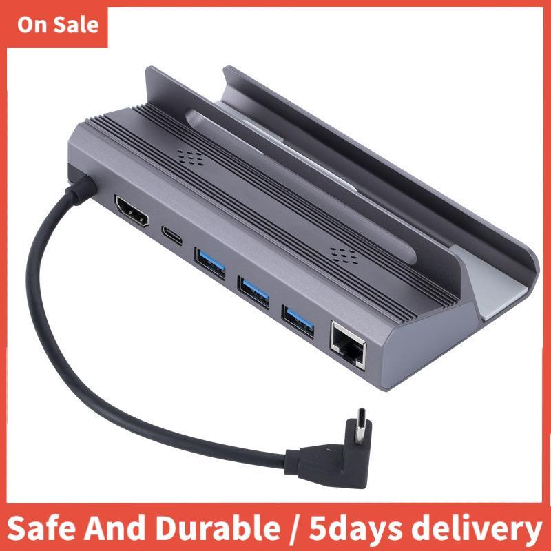 1 ชิ้น 6 in 1 USB C Hub USB C Docking Station to -COMPatible 4K60Hz RJ45 PD100W Dock USB 3.0 HUB Ext