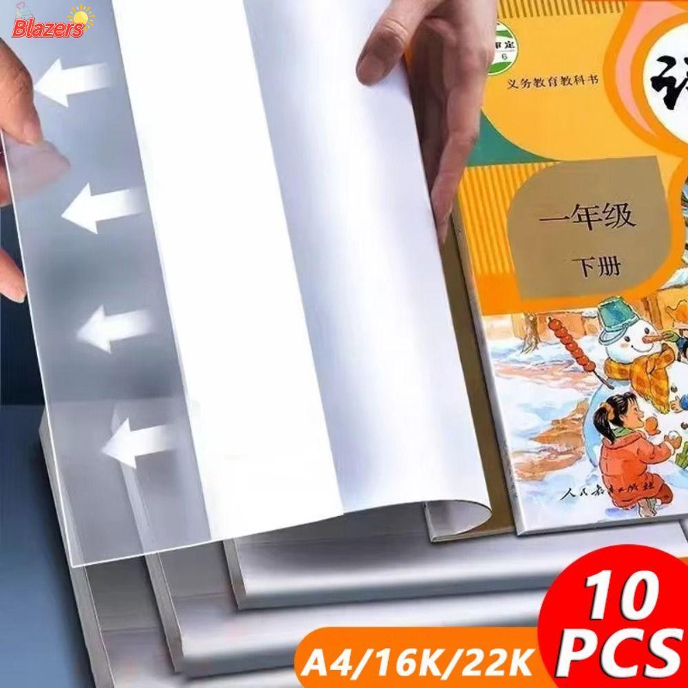 BLAZERS 10 ชิ้น/เซ็ตหนังสือฝาครอบป้องกัน, กันน้ํา A4/A5/16K ปกห่อหนังสือ, มัลติฟังก์ชั่โปร่งใสหนังสือแขนนักเรียนใช้