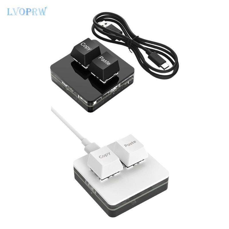 [lvoprw] Copy and Paste 2 Key Keyboard USB Mini Keyboard 2 Keys Red Axis RGB Backlit Hot Swap 2 Key 