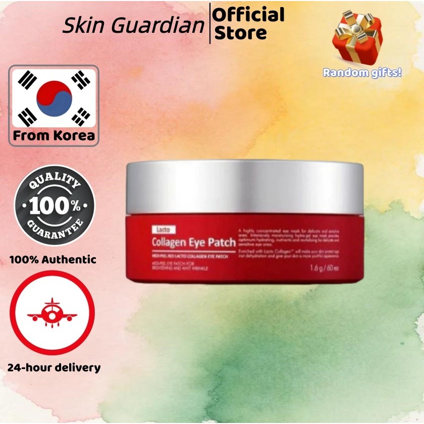 [Medileeple] Red Lacto Collagen Eye Patch 1.6g x 60 แผ่น/มูสลดอาการบวมจางลงหลอกเส้นแห้ง
