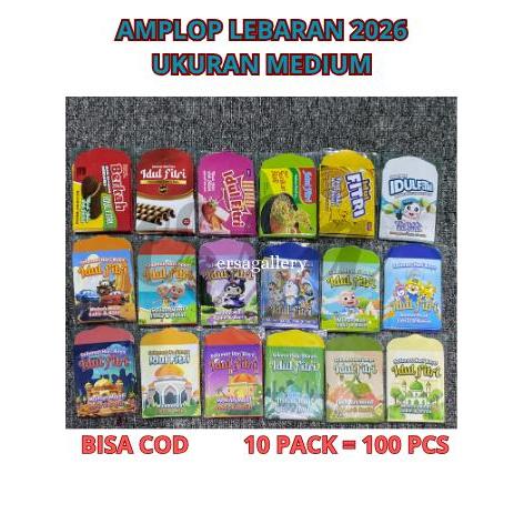10 แพ็ค = คอนเทนติส 100 ชิ้น) EID AL-FITR ENVELOPE UK MEDIUM CARTOON/MUSLIM/SNACK THEME