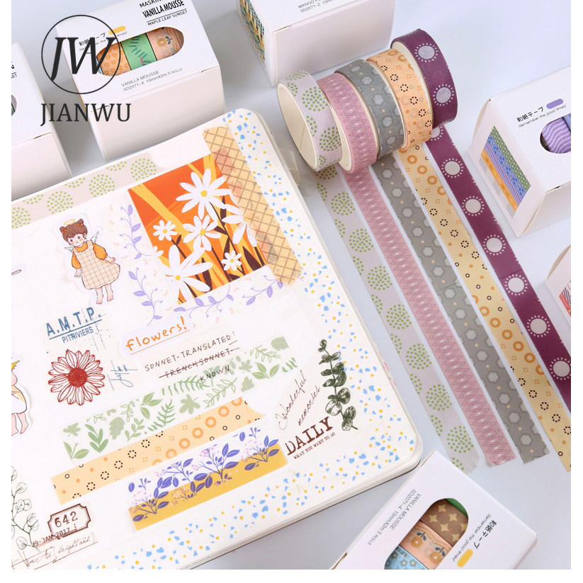 JIANWU 5 ม้วน/เซ็ต Maple Sugar Sunset Series Kawaii รูปที่ 2