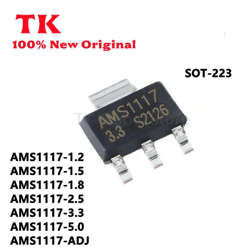 5 ชิ้น AMS1117-1.2V AMS1117-1.5V AMS1117-1.8V AMS1117-2.5V AMS1117-3.3V AMS1117-5V AMS1117-ADJ ชิป i
