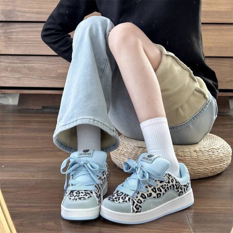 Leopard Print Bread Shoes Versatile Sports Casual Borad Shoes Canvas Shoes Leopard Print Bread Shoes