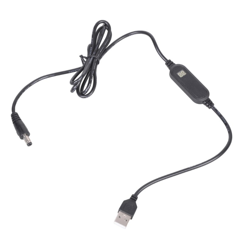 COO สายแปลง USB Power 5V เป็น 12VDC พร้อมจอแสดงผลแรงดันไฟฟ้าสําหรับพัดลมเราเตอร์