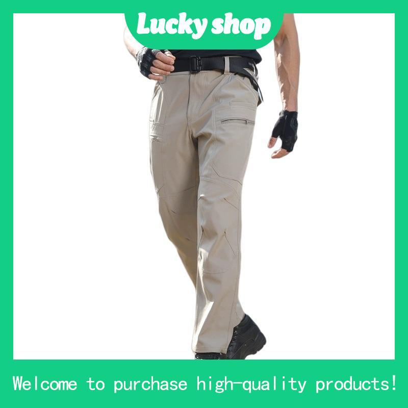 IX12 กางเกงคาร์โก้ กางเกงยุทธวิธี ผ้ายืด มีซับใน มีช่องกระเป๋าหลายช่อง S-4XL