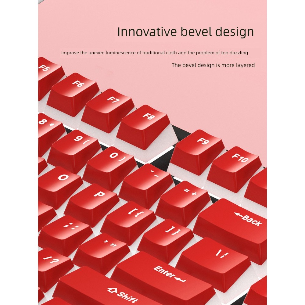 คีย์แคปลาย คีย์แคปไทย Beveled Pudding Double Leather Milk Jelly Keyboard Keycap PBT โปร่งใสบุคลิกภาพ