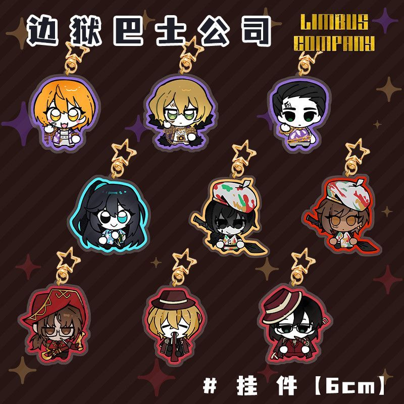 Limbus Company Anime KeyChain Phong Lu YiSang Faust Gregor Men Key Chain สําหรับผู้หญิงรูปการ์ตูนอะค