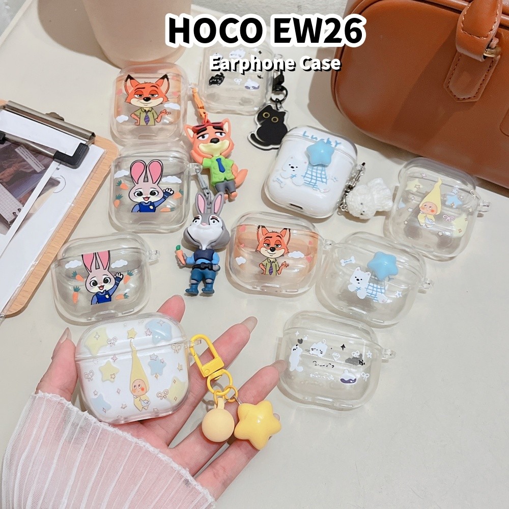 imamuraFor HOCO EW26 Case Casing Soft Silicone DIY Star Pattern Headphone Case Cover