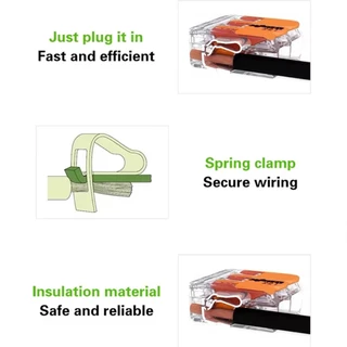 สินค้ามีคุณภาพ ชุด5ชิ้น WAGO Connector ตัวต่อเชื่อมสายไฟ 221-412/ 221-413/ 221-2411รองรับ 450V 32A ต่อเร็ว ใช้งานง่าย