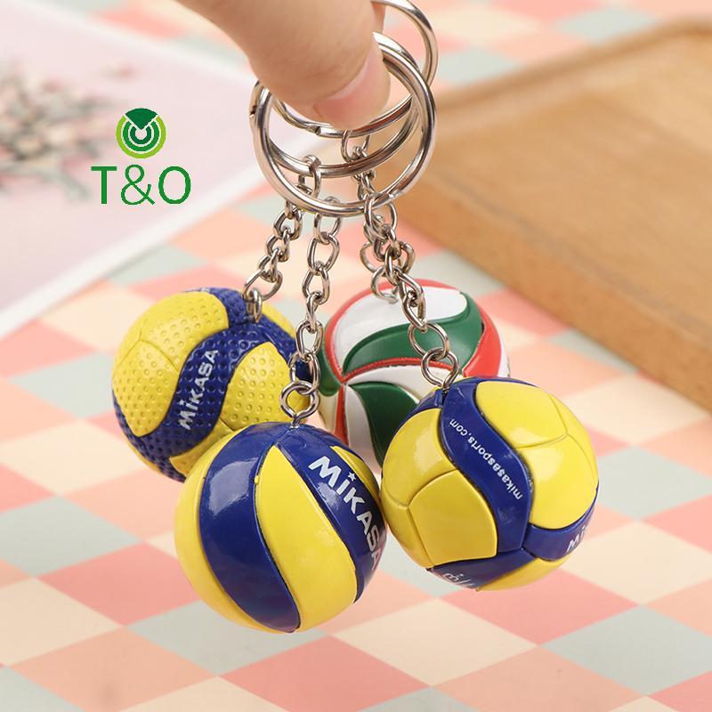 [T&OT] PVC Volleyball Keychain Jewelry Business Volleyball Beach Ball Sport Key Chain [ใหม่]