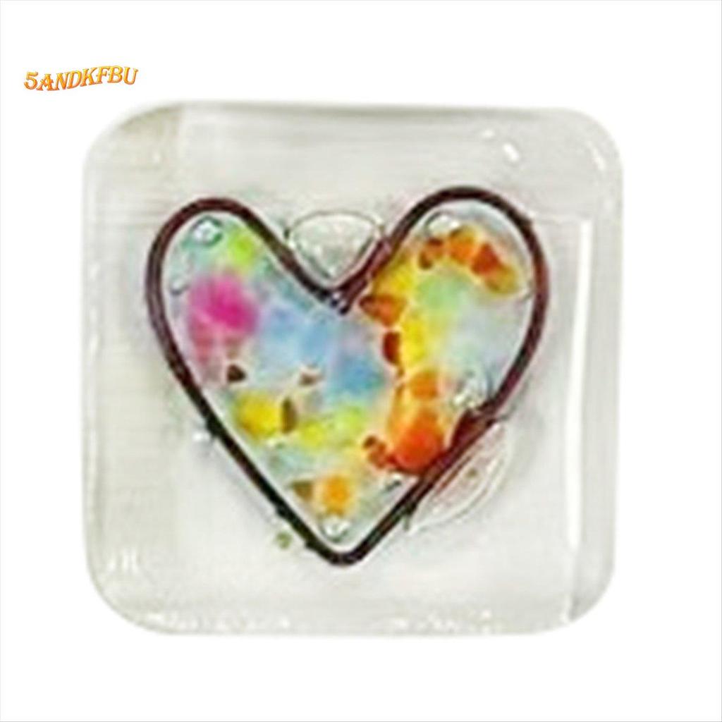 Pocket Token Glass Heart Card Keepsake Gift -Heart Keepsake Pocket Cards-Fused Glass Heart Pocket To
