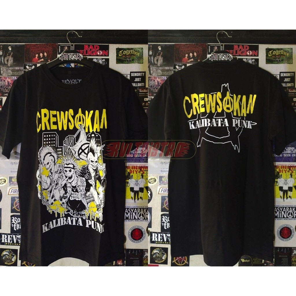 . เสื้อยืด Punk Crewsakan Band - เสื้อยืด Kalibata Punk Black / เสื้อยืด Punk / เสื้อยืด Distro