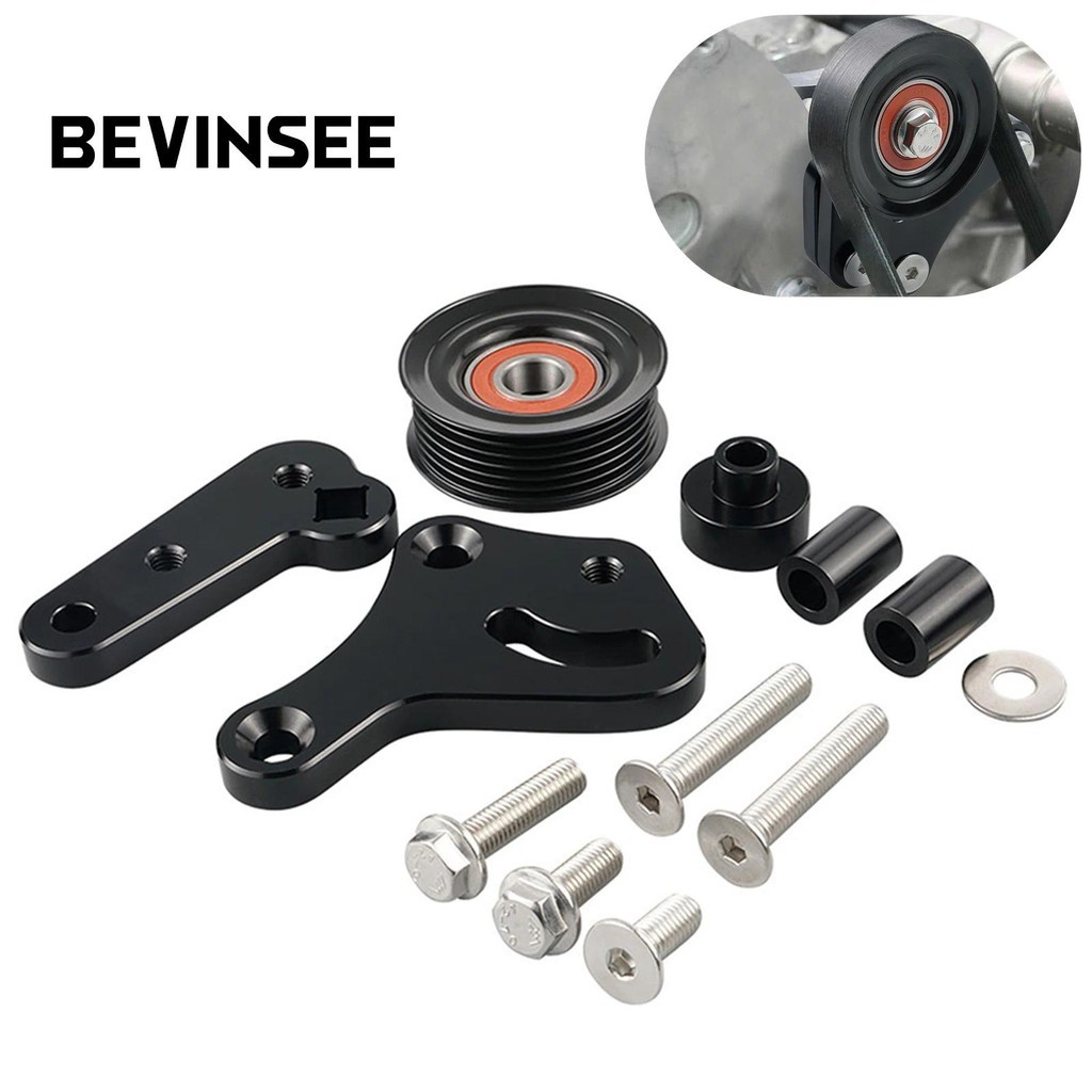 BEVINSEE คู่มือเข็มขัด Tensioner สําหรับ LS1 1998-02 Camaro ปั๊มน้ําสําหรับ 1998-02 Camaro LS1 Crank
