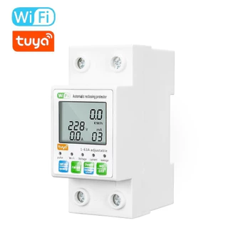 Tuya WiFi อัจฉริยะอัตโนมัติ จอแสดงผล LCD สวิทช ์ Power Meter Protections Values Settable รองรับ COD