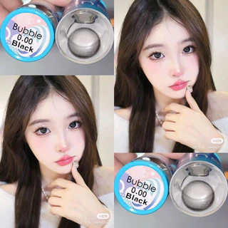 🩵 Bubble Black สายตาปกติ ถึง -6.50 ขนาดกลาง : iLens สีดำ