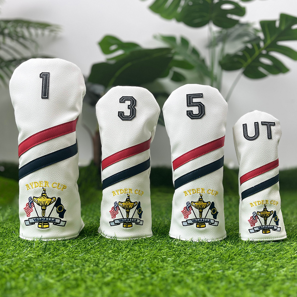 ฝาครอบไม้กอล์ฟ Ryder Cup ฝาครอบไม้กอล์ฟไม้ทนทานแบบกําหนดเองหมายเลข ฝาครอบฝาครอบป้องกันขาไก่ขนาดเล็ก 