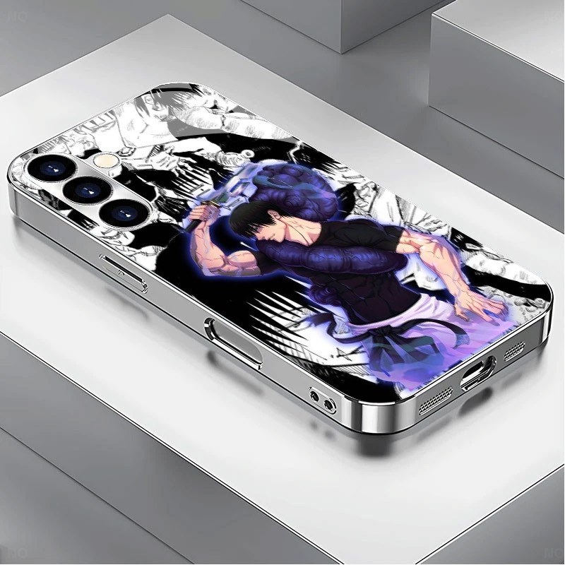 SAMSUNG Toji Fushiguro Jujutsu Kaisen 04 หรูหราชุบกรอบแว่นตาสําหรับSamsung Galaxy S22 S23 S24 S25 Ultra A22 A23 A25 A33 A35 A52 A53 A54 A55 A56 A70 A71 A90 ฝาครอบโทรศัพท์