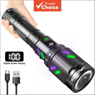 ไฟฉายเลเซอร์ LED สีขาวกําลังสูง 30W แบบชาร์จไฟผ่าน USB ปรับซ…